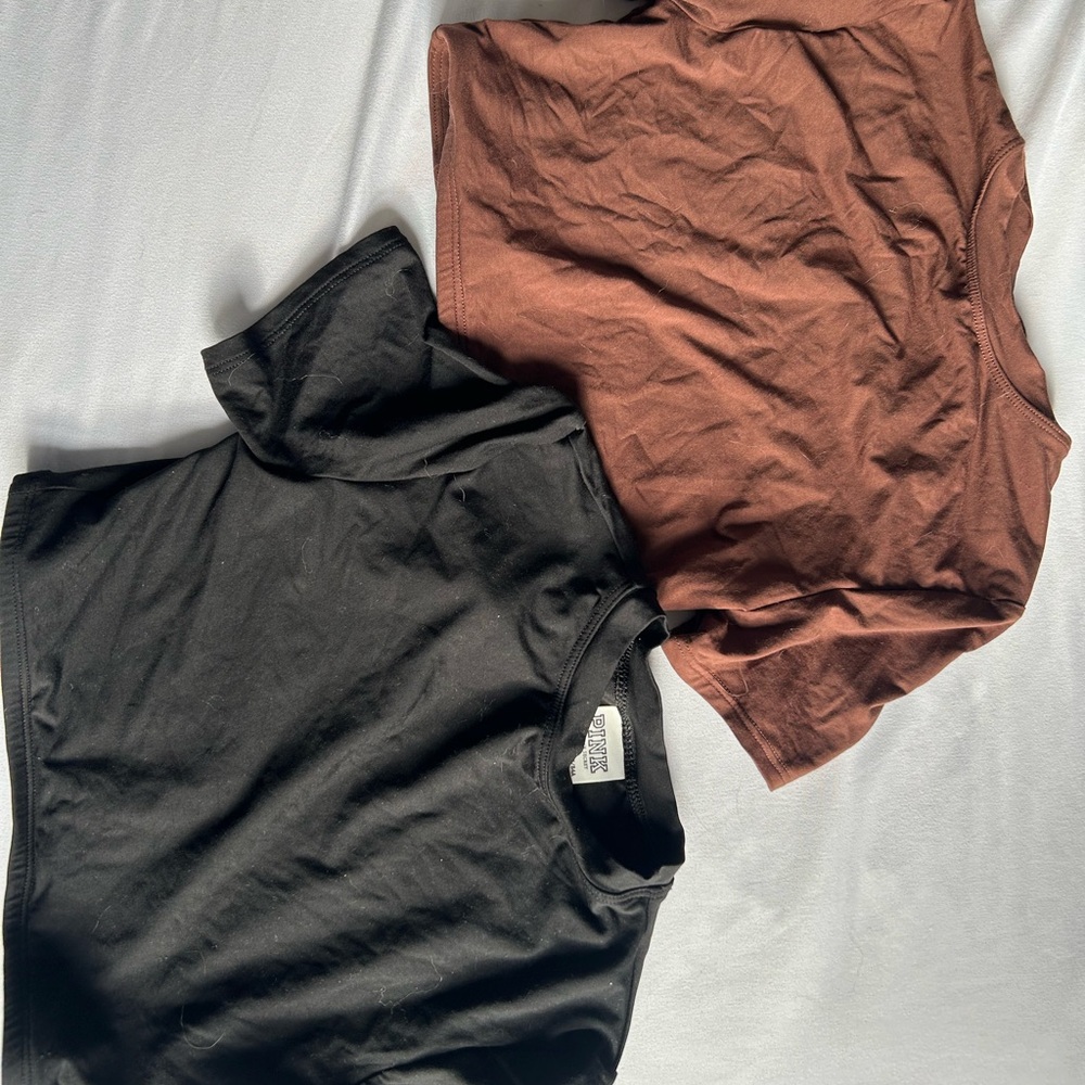 PINK Black and Brown workout shirts